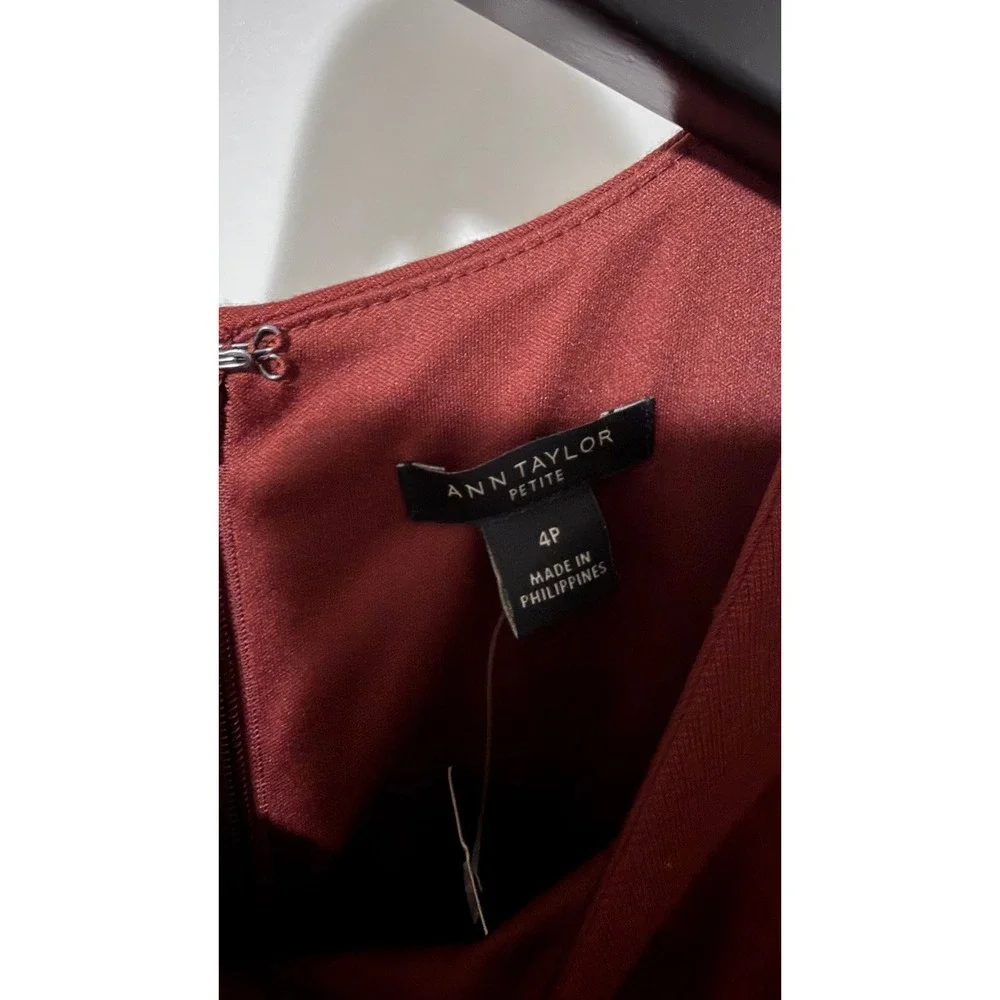 Ann Taylor Petite Burgundy Sleeveless Sheath Dress Size 4P NWT 21812804